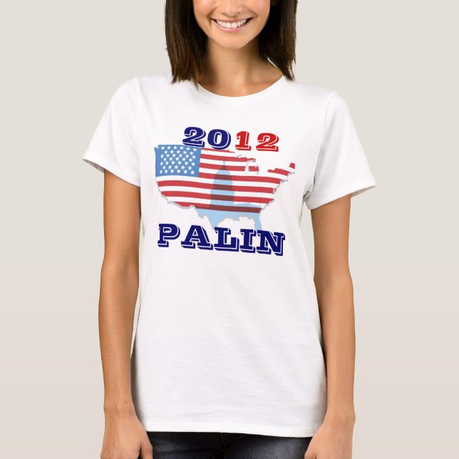 Camiseta Sarah Palin 2012 senhoras, parte superior da (Frente)