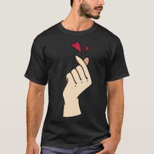Camiseta Saranghae Finger Heart Kpop Coreano Kdrama