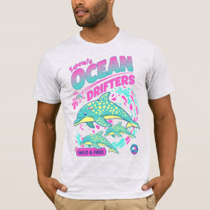 Camiseta Sarasota FL Cardume de Golfinhos Derivando no Ocea