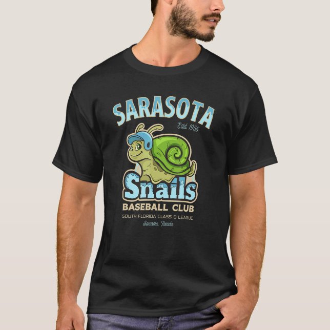Camiseta Sarasota Snails Retro Liga de Beisebol (Frente)