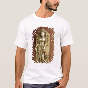 Camiseta Sarasvati, deusa da aprendizagem, Pallu, Rajasth