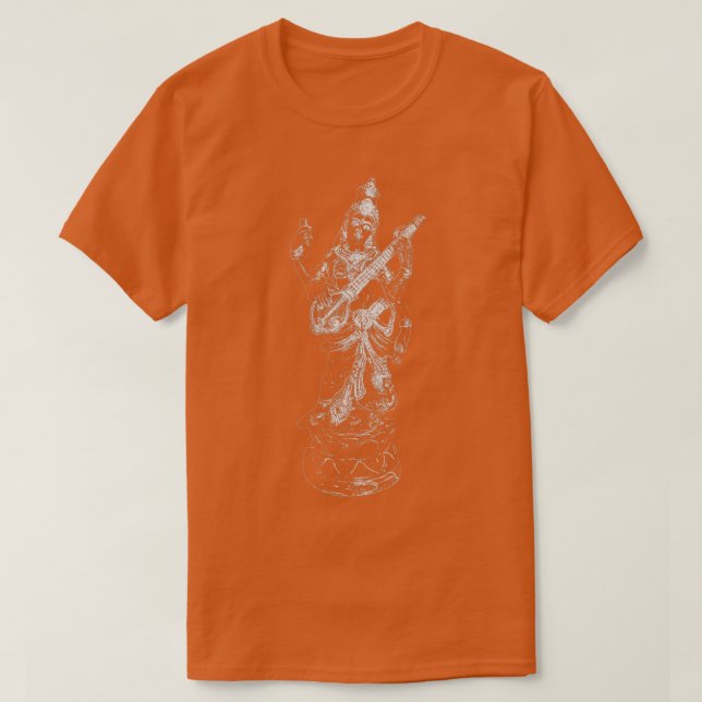 Camiseta Saraswati Deusa Hindu Mantra Sanskrit (Frente do Design)