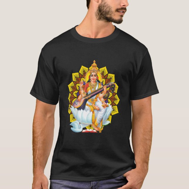 Camiseta Saraswati Sacred Geometry Third Eye Isha Hindu Lin (Frente)