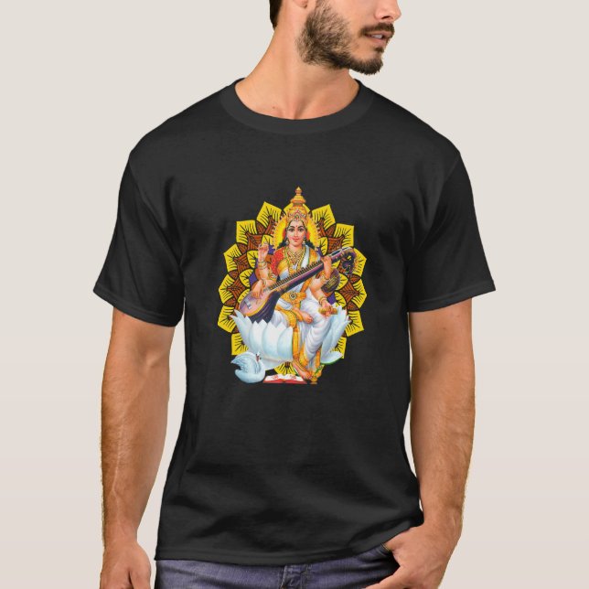 Camiseta Saraswati Sagrado Geometria De Terceiro Olho Isha  (Frente)