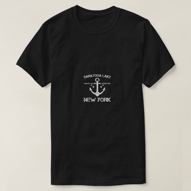 Camiseta SARATOGA LAKE NEW YORK — Campanha de Pesca Engraça (Frente do Design)