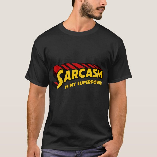 Camiseta Sarcasm and smy superpower boy family (Frente)