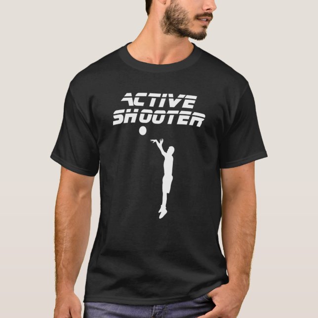 Camiseta Sarcasmo de basquete de atirador ativo (Frente)