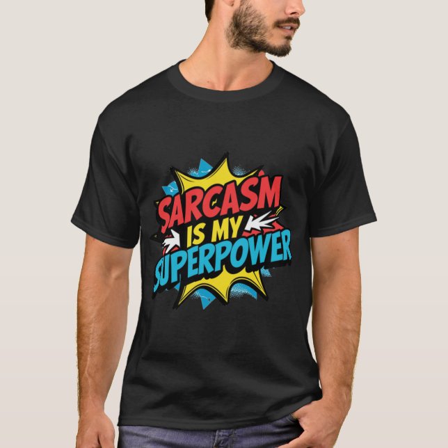 Camiseta Sarcasmo é meu Superpoder amigos vintage (Frente)