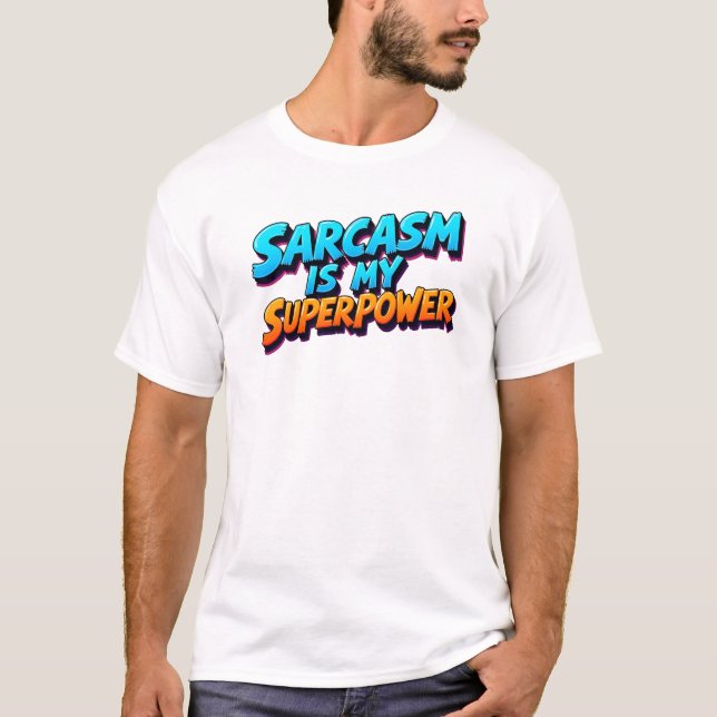 Camiseta Sarcasmo É Meu Superpoder - Estilo Quadrinhos (Frente)