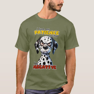 Camiseta Sarcasmo engraçado palavra arte paciência cão