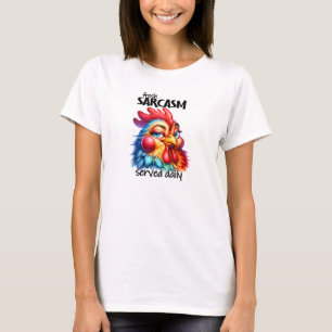 Camiseta Sarcasmo fresco servido cotidianamente galinha