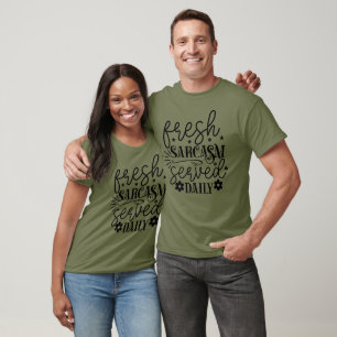 Camiseta Sarcasmo fresco servido diariamente preto