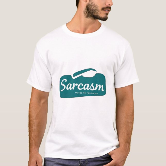 Camiseta Sarcasmo. Minha Resposta Ir-Para (Frente)