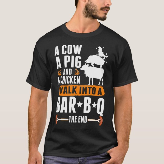 Camiseta Sarcastic Barbecue Humor Meat Lover Grieling Engra (Frente)