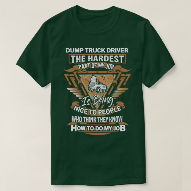 Camiseta Sarcastic Dump Truck Driver 8 (Frente do Design)
