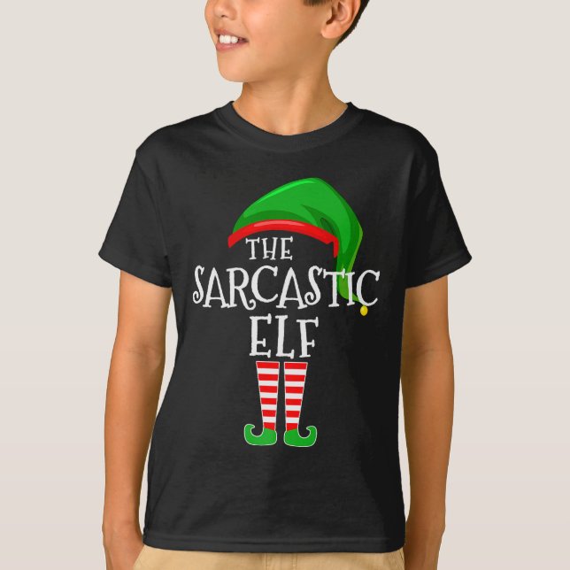 Camiseta Sarcastic Elf Family Matching Group Christmas Prem (Frente)