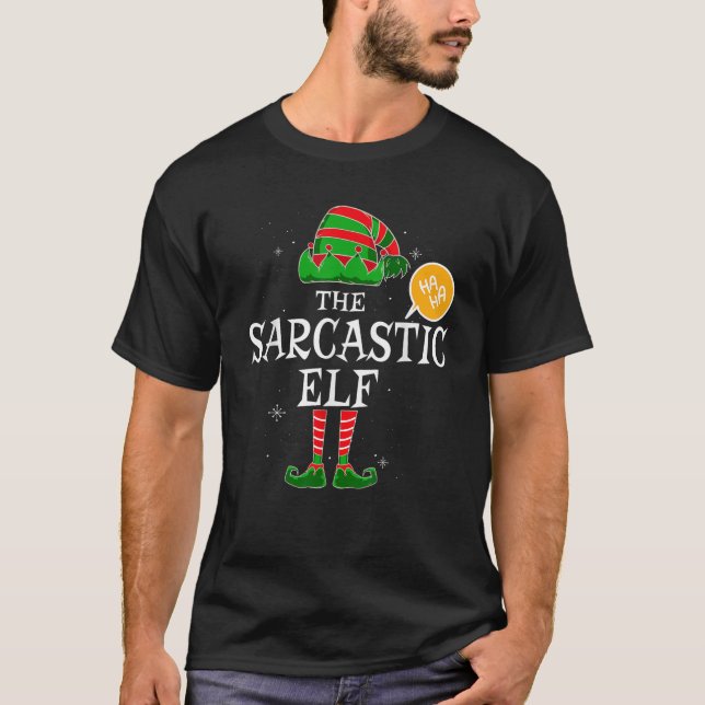 Camiseta Sarcastic Elf Group Matching Family Christmas Holi (Frente)