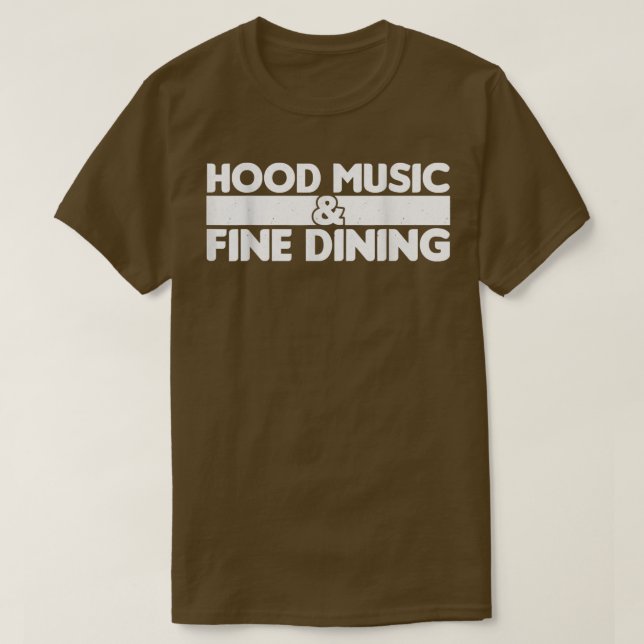 Camiseta Sarcastic Hood Music And Fine Dining  (Frente do Design)
