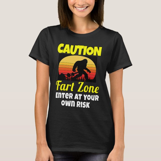 Camiseta Sarcastic  Humor Caution Fart Zone Enter At Your O (Frente)