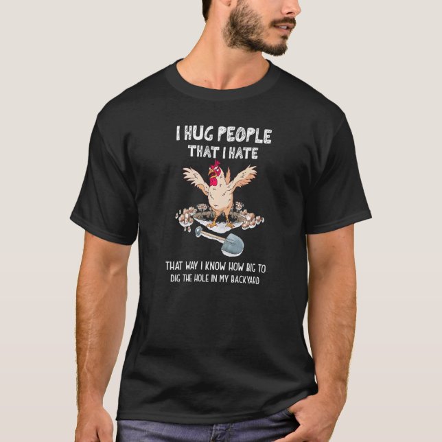Camiseta Sarcastic Introduvert Crazy Chicken I Abrindo Pess (Frente)