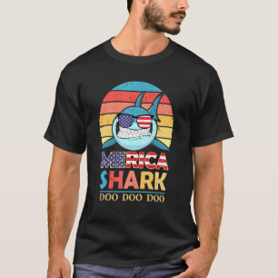 Camiseta Sarcastic Merica Shark Doo Doo 4 De Julho