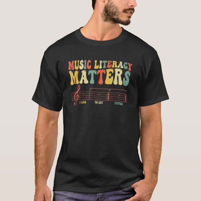 Camiseta Sarcastic Music Literacy Matters I Like To Eat Pup (Frente)