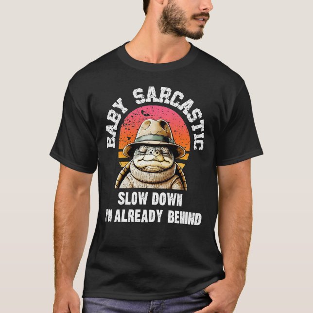 Camiseta Sarcastic Turtle Retro Sunset Graphic (Frente)