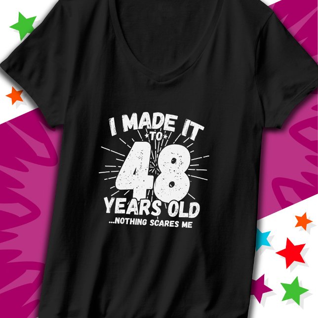 Camiseta Sarcástico de 48 anos Meme Engraçado 48º aniversár (Criador carregado)