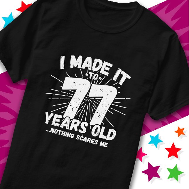 Camiseta Sarcástico de 77 anos Meme Engraçado 77º aniversár (Criador carregado)