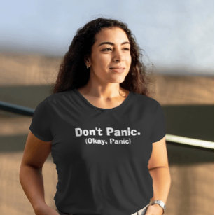 Camiseta Sarcástico Não entre em pânico. (Ok, Pânico)' Pret