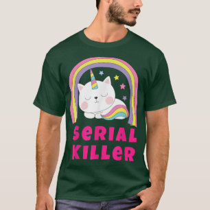 Camiseta Sarcástico Retro Rainbow Funny Unicorn Serial Kill