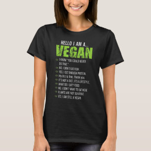 Camiseta Sarcástico Vegetariano Olá Sou um Vegan