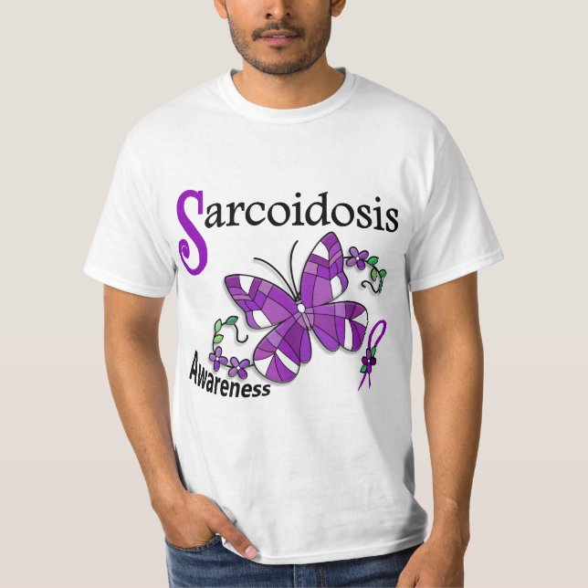 Camiseta Sarcoidosis da borboleta 2 do vitral (Frente)