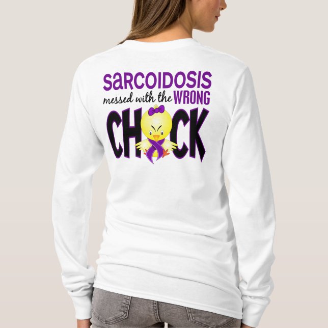 Camiseta Sarcoidosis sujado com o pintinho errado (Verso)