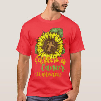 Camiseta Sarcoma Cancer Sensibilização Sunflower Faith Chri