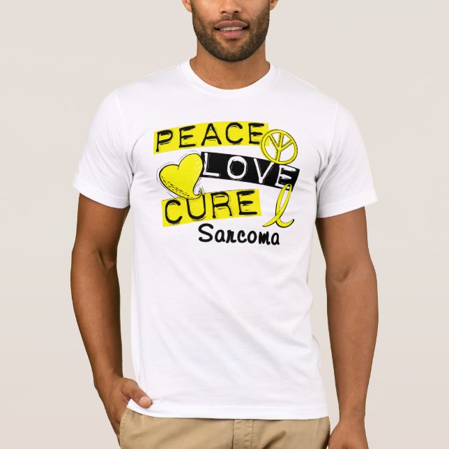 Camiseta Sarcoma da cura do amor da paz (Frente)