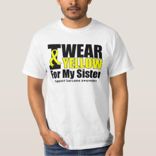 Camiseta Sarcoma eu visto a fita amarela para minha irmã