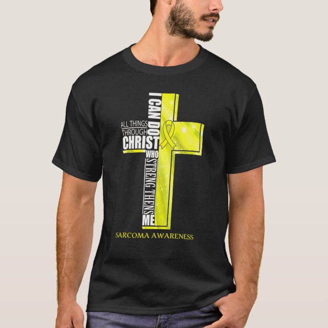 Camiseta Sarcoma Sensibilização da Cruz Cristã (Frente)