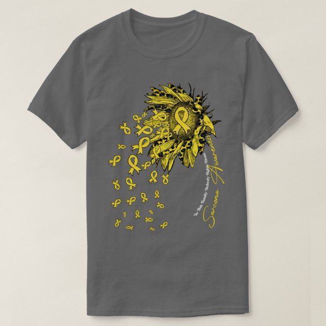 Camiseta Sarcoma Sensibilizar girassol ninguém luta sozinho (Frente do Design)