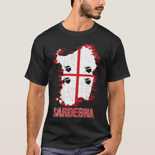 Camiseta Sardenha - Ilha Flag Itália Souvenir (Frente)