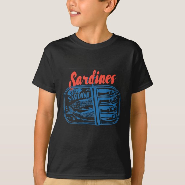 Camiseta Sardines Tinned Fish Retro Graphic For Men Women  (Frente)