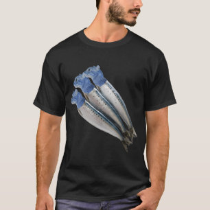 Camiseta Sardinha Felina — Desenho de Gato Mediterrâneo