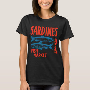 Camiseta Sardinhas Antigas Mercado de Peixe — Azul Costei