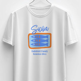 Camiseta Sardinhas Desenhadas à Mão Sicília / Itália Reuniã