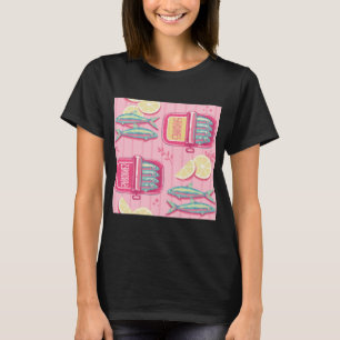 Camiseta Sardinhas Fofas com Limões. Costura Rosa Sem Costu