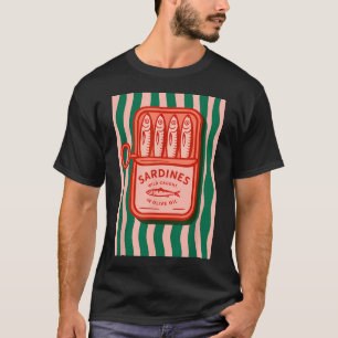 Camiseta Sardinhas Peixe Enlatado Verão Retro