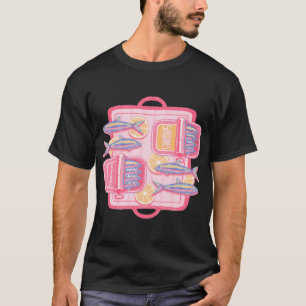 Camiseta Sardinhas retrô fofas com fatias de limão