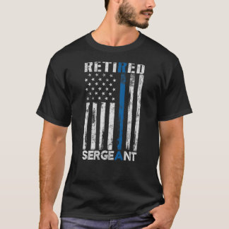 Camiseta Sargento aposentado presente da polícia Thin Blue
