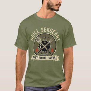 Camiseta Sargento-CHURRASCO - Emblem de Pai militar