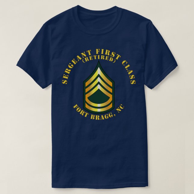 Camiseta Sargento de Primeira Classe S Fort Bragg NC (Frente do Design)